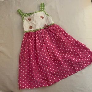 Little girl sun dress with pokadots
